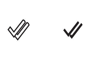 Double check mini line, icon, background and graphic. The icon is black and white, linear  flat, vector, pixel perfect, minimal, suitable for web and print. 