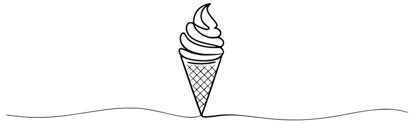 Outline drawing of a classic ice cream cone