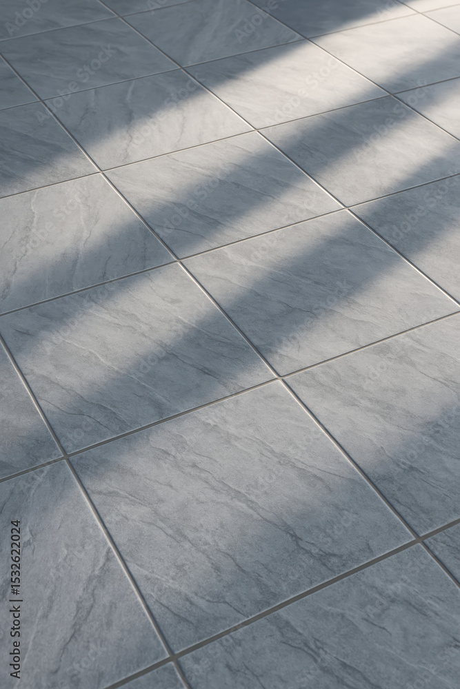 Poster refined flooring with polished stone tiles and subtle natural veining creates a sleek environment en