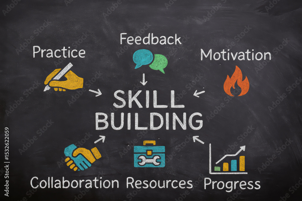 Poster effective skill development relies on continuous learning constructive feedback and collaborative ef