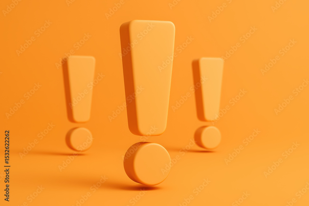 Poster a trio large smooth exclamation marks symbolizes urgency and emphasis highlighting key points in bus