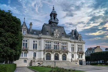 Fototapeta premium Vichy in France, thermal city, the city hall in the center 