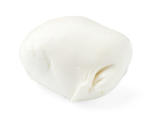 Tasty mozzarella cheese ball isolated on white