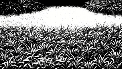 black and white grass background