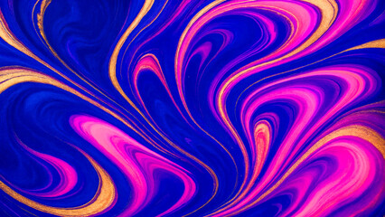 Cosmic marble flow, vibrant abstract swirls in pink and blue, modern digital art