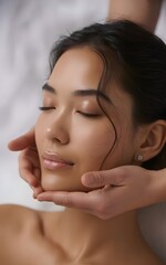 Naklejka premium facial massage