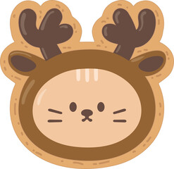 Deer Cat Costume Cookie

