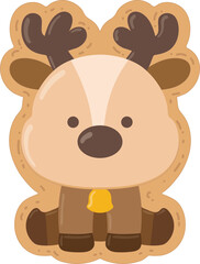 Sitting Kawaii Deer Cookie

