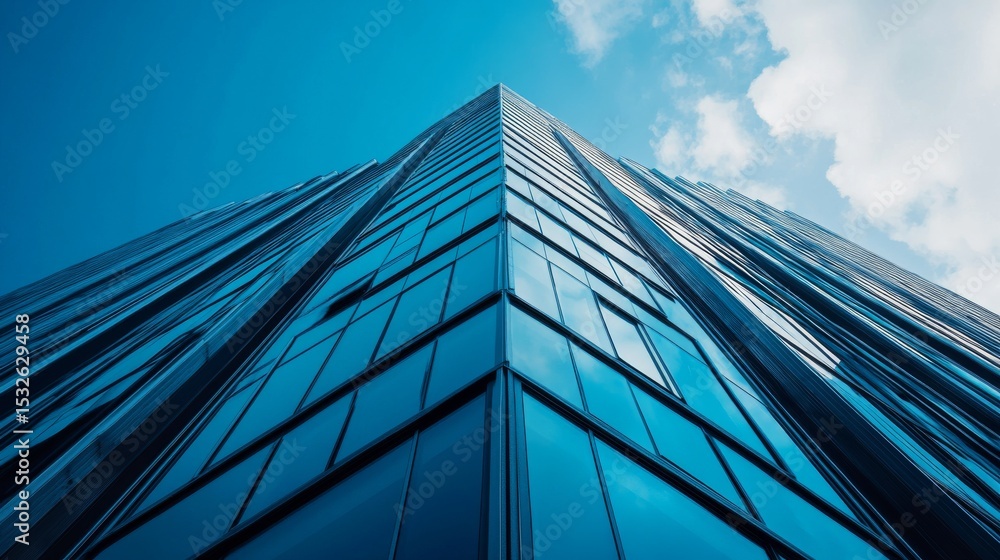 Aufkleber futuristic abstract digital cube structure resembling a high-tech building, modern 3d geometric back