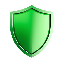 Green Shield Icon on Isolated White Background PNG