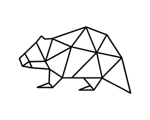 Geometric beaver line art vector illustration © Sumondesigner_42