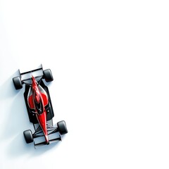 Obraz premium Speed Demon: A sleek, vibrant race car, captured from an elevated perspective, poised to conquer the track, offering a dynamic vision of speed and power.