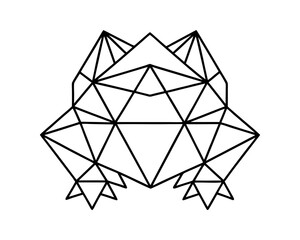 Geometric frog low poly vector illustration