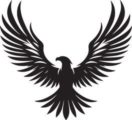 Fototapeta premium Dove of peace and majestic eagle vector illustrations depict flying bird silhouettes with intricate feather designs, symbolizing nature's power and grace