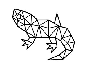 Geometric gecko lizard low poly vector illustration