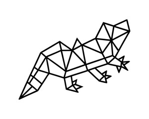 Geometric gecko lizard low poly vector illustration