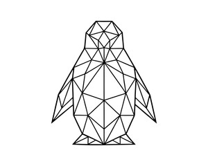 Geometric penguin low poly animal vector illustration