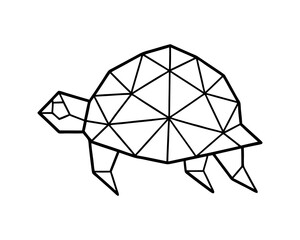 Geometric turtle vector illustration low poly animal design