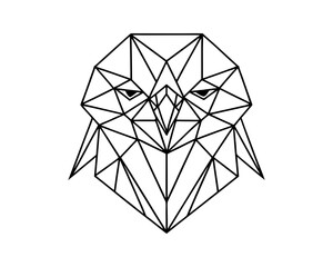 Geometric eagle head  low poly animal vector illustration