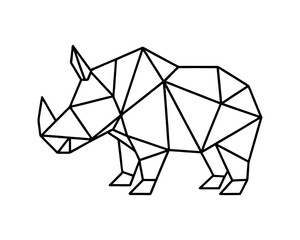 Geometric rhino low poly animal vector illustration