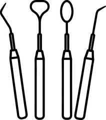 set of dental instruments isolated
