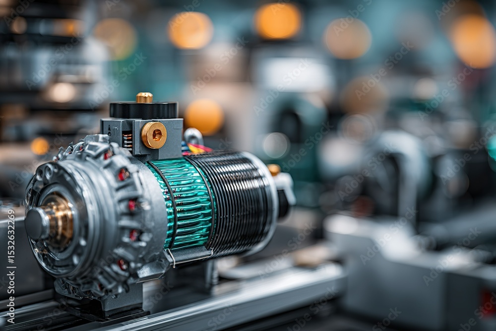 Aufkleber precision engineering of a small electric motor in a high-tech laboratory setting during afternoon h