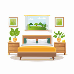 Serene Bedroom Interior Design Tranquil Space with Natural Light and Plants