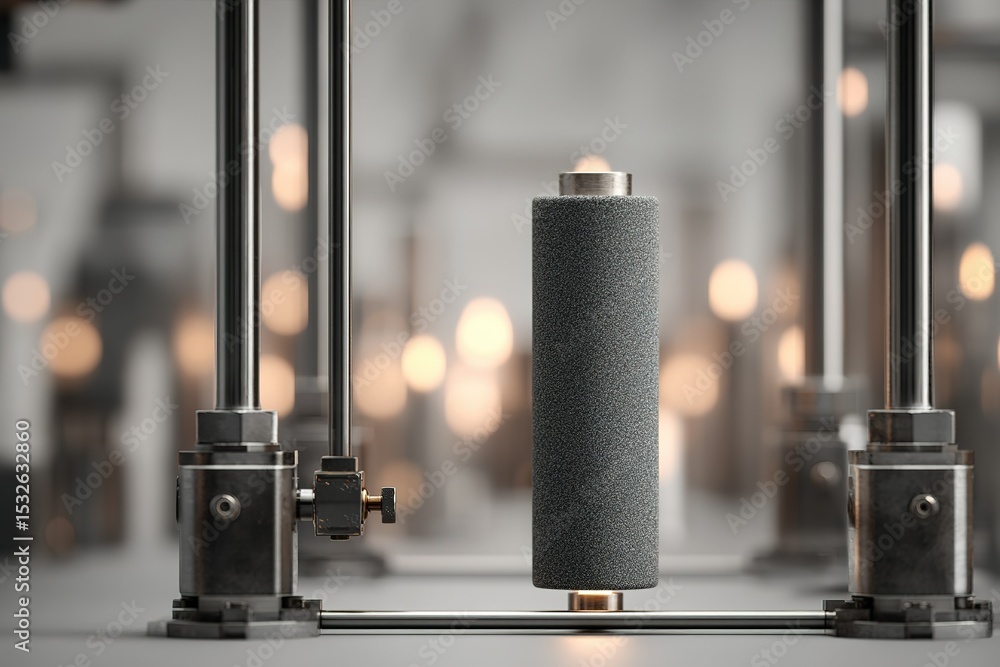 Poster precision engineering process showcases advanced component assembly in modern workshop setting