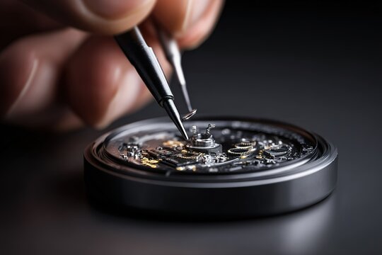 Detailed exploration of watch mechanics with precision tools in a workshop setting during the daytime