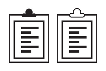 set of clipboard icon, clipboard with check list icon.