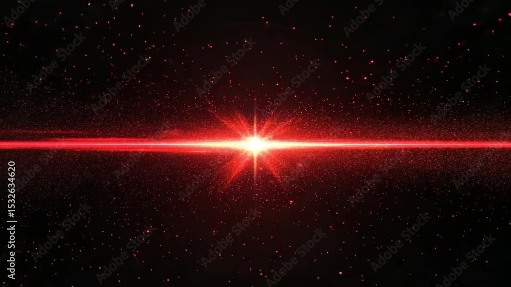 Poster abstract background with red light streak and glittering particles for dynamic visuals