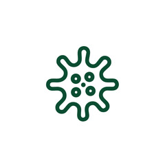 Obraz premium Simple virus icon in green outline design for medical graphics 