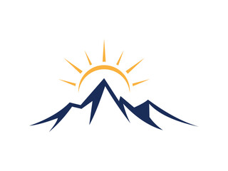 Obraz premium Mountain Sunrise Logo Vector