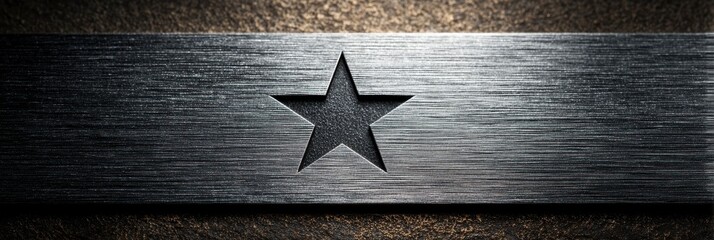 Simple Brushed Metal Texture with Star Cutout for Backgrounds