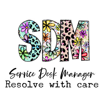 Colorful SDM Service Desk Manager Design with Floral and Leopard Print
