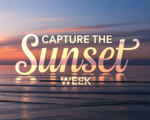 A breathtaking sunset over calm water, featuring a dramatic blend of orange, pink, and purple hues. Stunning Sunset Over Water, Perfect for Capture the Sunset Week.