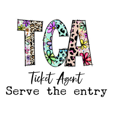 Colorful TCA Ticket Agent Serve the Entry Design