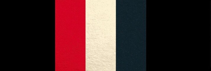 Bold Color Blocked Banner Divided into Three Sections for Design Use