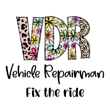 Colorful VDR Vehicle Repairman Fix the Ride Design