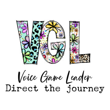 Colorful VGL Voice Game Leader Direct the Journey Design