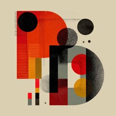 Minimalist Abstract Design Featuring Geometric Shapes and Colors