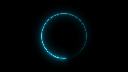 Neon blue circle frame loading icon background illustration in retro style and creating a stunning 4k illustration .