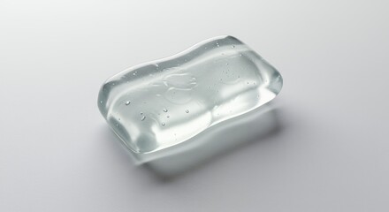 Obraz premium Clear ice cube on light background