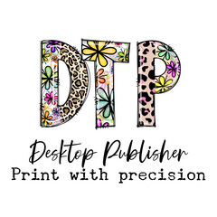 DTP Desktop Publisher Print with Precision Floral Leopard Design
