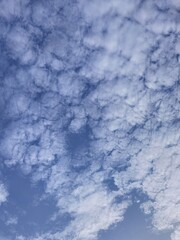 blue sky with stratus clouds