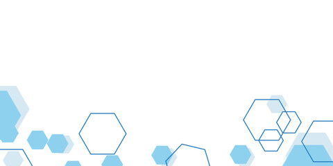Abstract blue hexagon banner background.