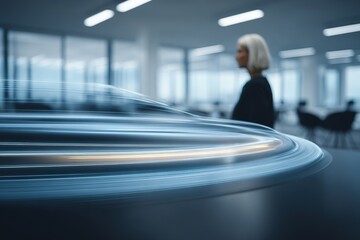Dynamic movement in modern office showcasing innovation and creativity during a brainstorming session