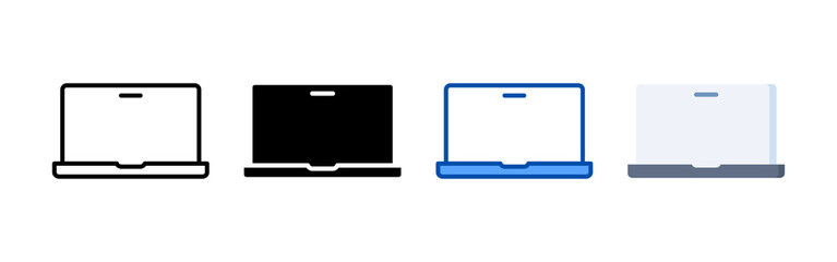 Laptop icon set bundle. Multi style icon collection perfect for websites, apps, and presentations. Simple vector icon collection