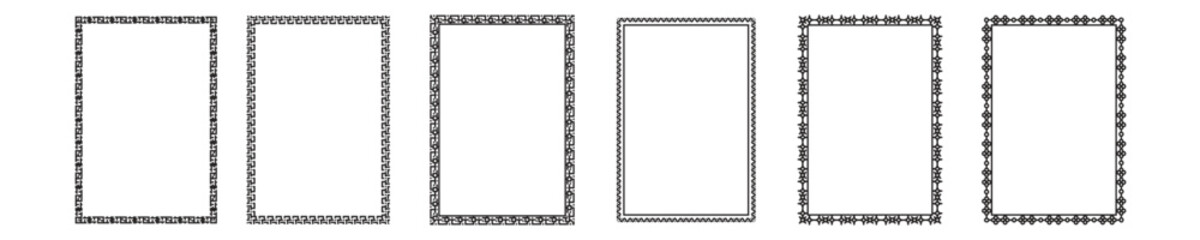 pattern borders design vector set