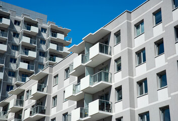 Modern apartment buildings in residential area